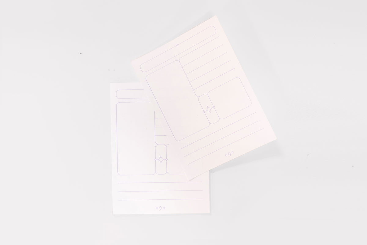 The Archivist Sticky Note with the top sheet artfully peeled and placed diagonally across the rest of the pad.