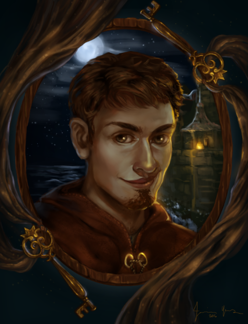 George Cooper with decorative keys boarder print.